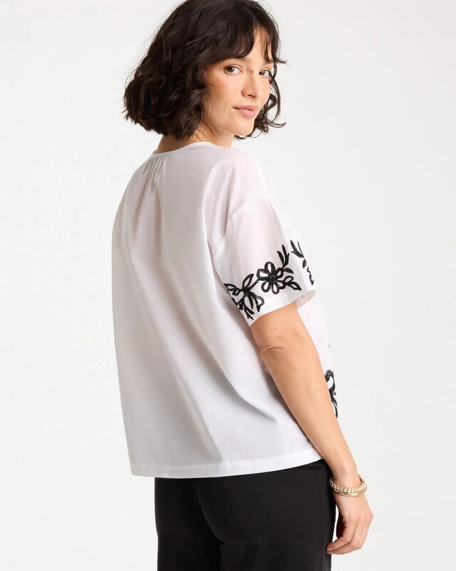Cotton Voile Applique Blouse - image 3